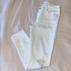 MOTHER white denim skinny jeans
